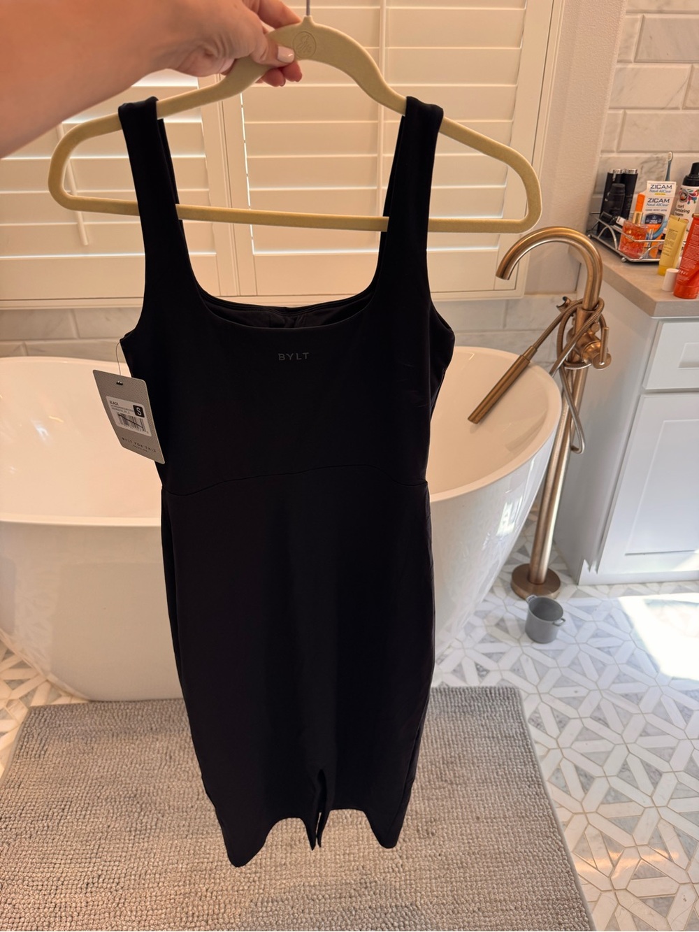 BYLT Basics Black Midi Tank Dress